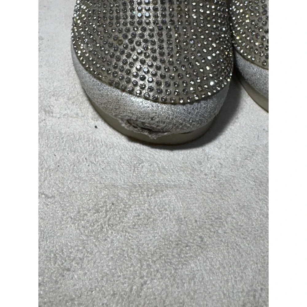 Kids Dress Shoes Girls 11 Silver Rhinestone Mary Jane